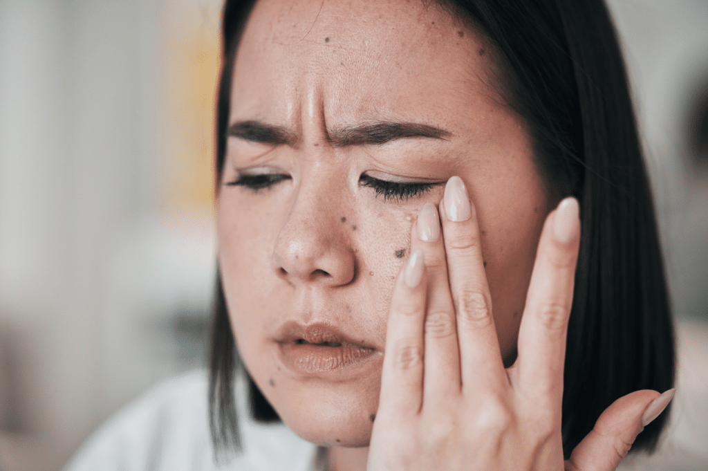 Headache as a reaction to black mold on windows