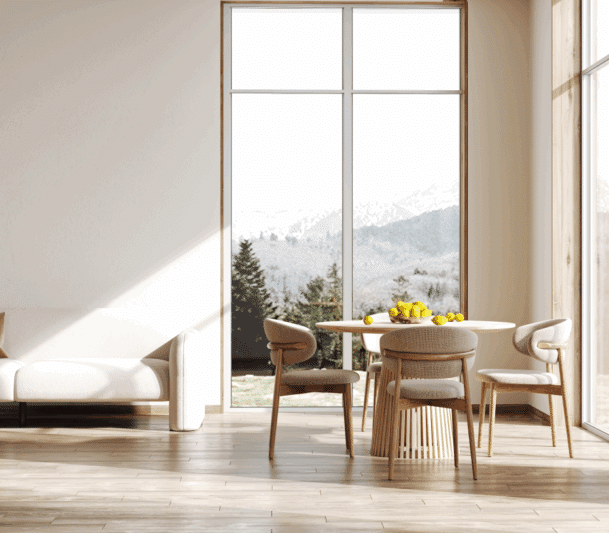 Modern room with large window view