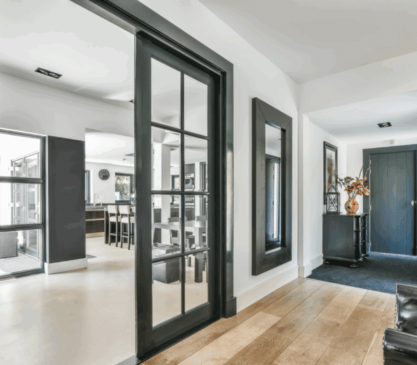 Modern home interior with hallway view.
