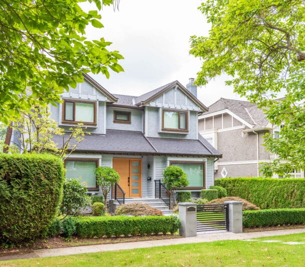 Modern house with replacement windows and door