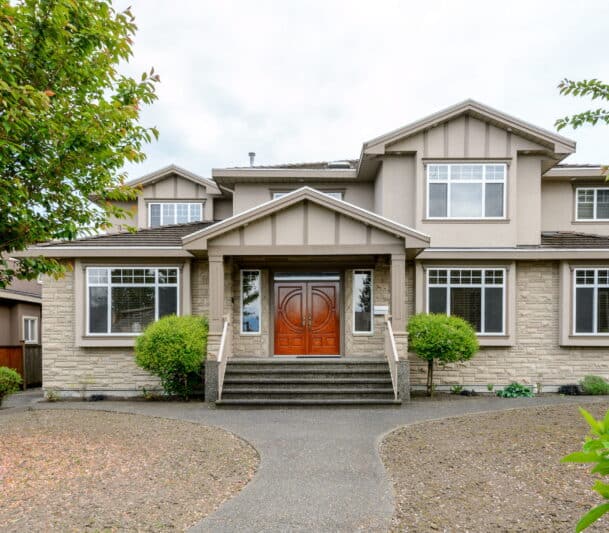 Modern two-story house with driveway