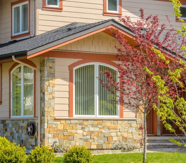 Modern house with replacement windows