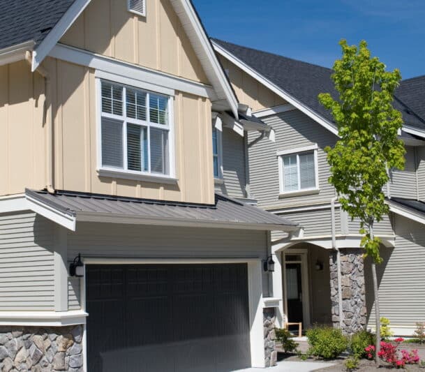 Modern suburban house with garage