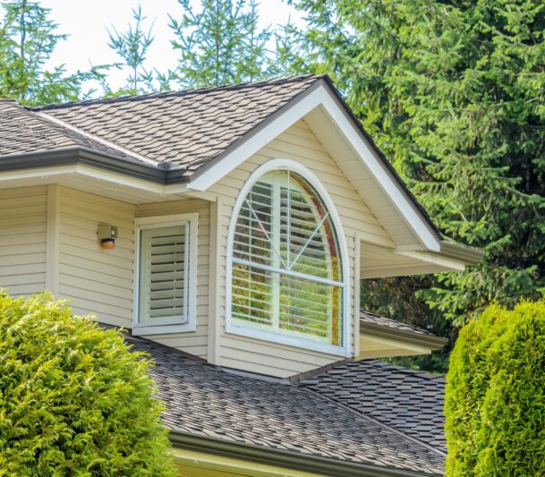 House gable with arch window