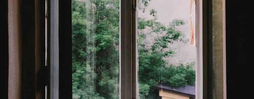 Open window with a garden view