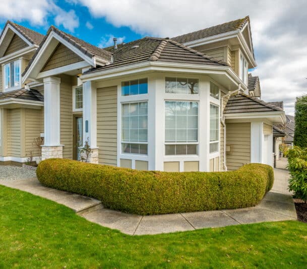Modern suburban house with replacement windows